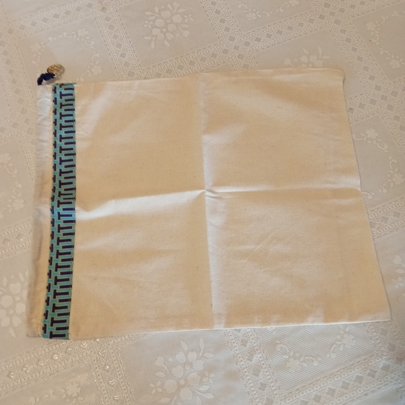 🆕 Tory Burch 12"x15" Drawstring DUST BAG for Shoes/Handbags w Logo Charm, New - Picture 2 of 6